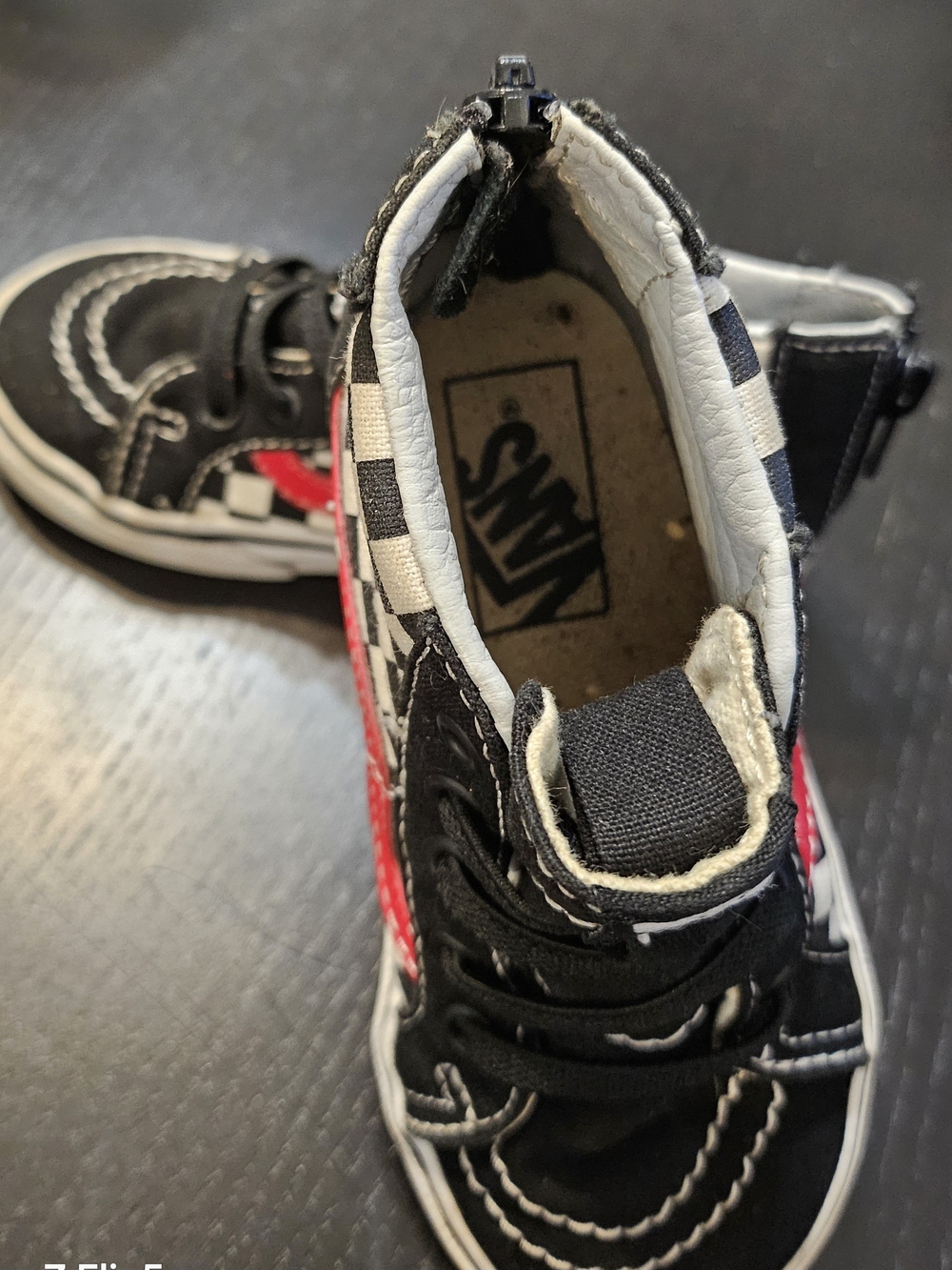 Vans Kids Black & Red High-Top Skate Shoes - Picture 5 of 6